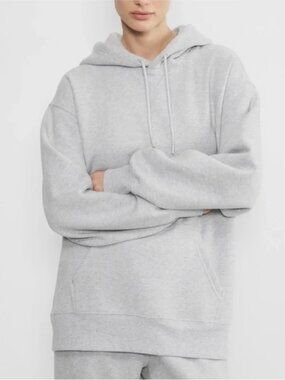 Aritzia TNA Cozy Fleece Boyfriend Hoodie in Heather Chrome size XXL